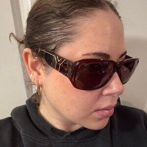 Vintage Y2K Yves Saint Laurent YSL 6207 Burgundy Red Sunglasses